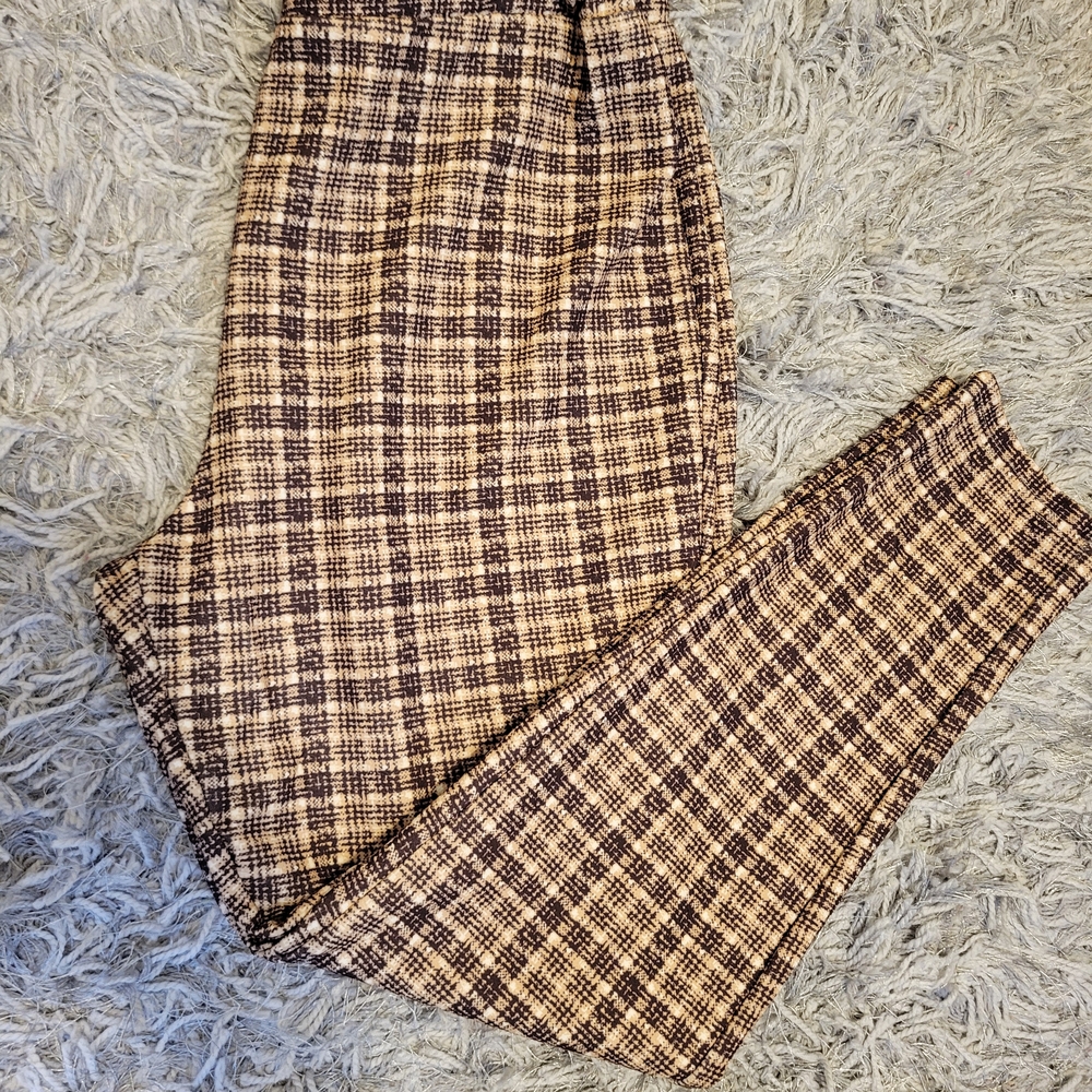 Emery Rose Plaid Pockek Cone Women Pant Casual,work